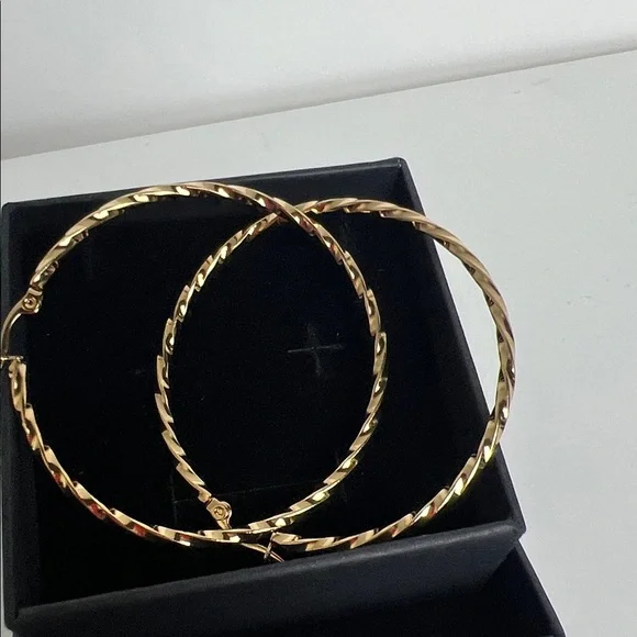 Elegant Gold Hoop Earrings - Picture 6 of 10